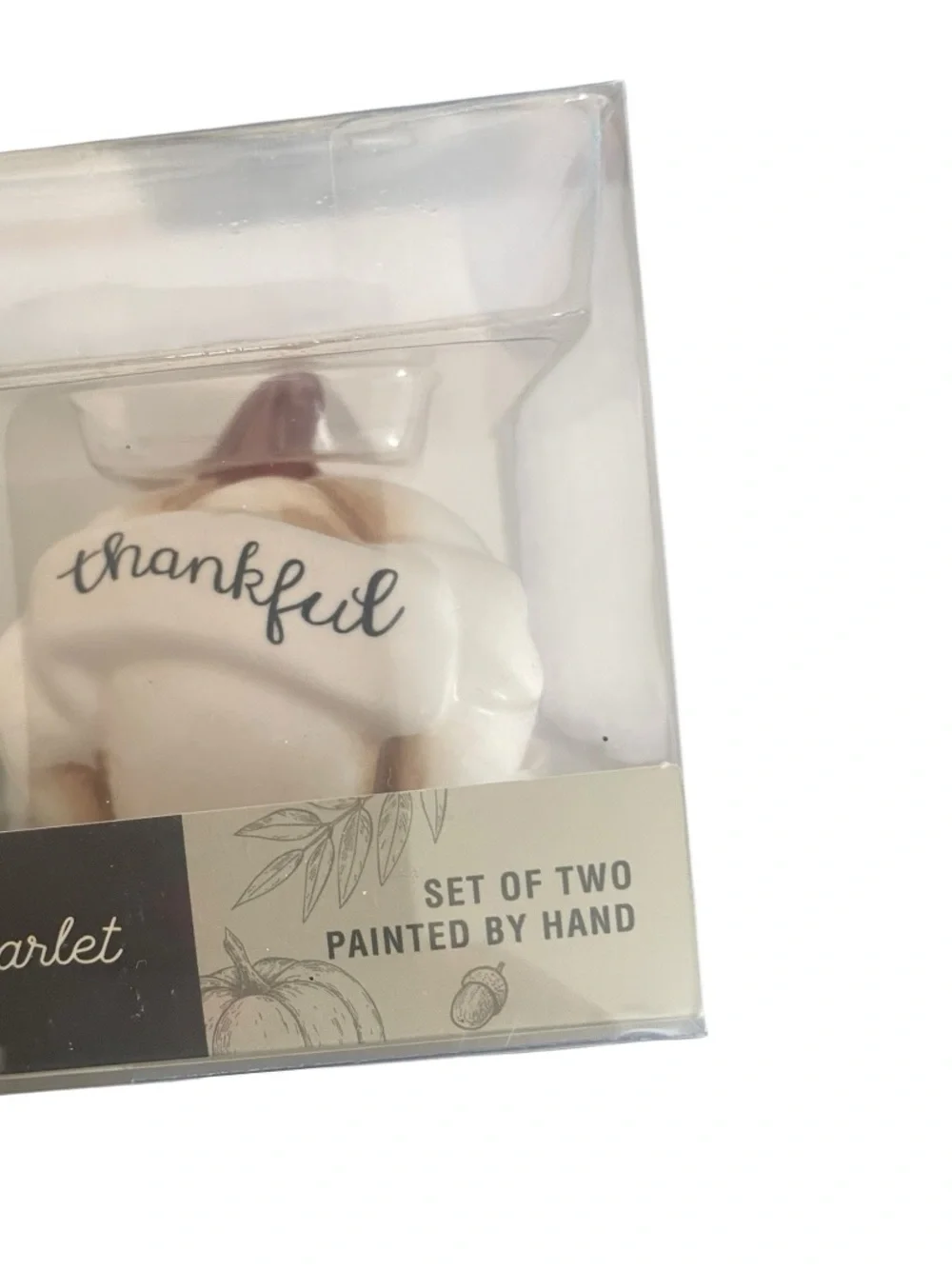 'Blessed' and 'Thankful' Ceramic Salt & Pepper Shaker Set - Pastel Green & Cream